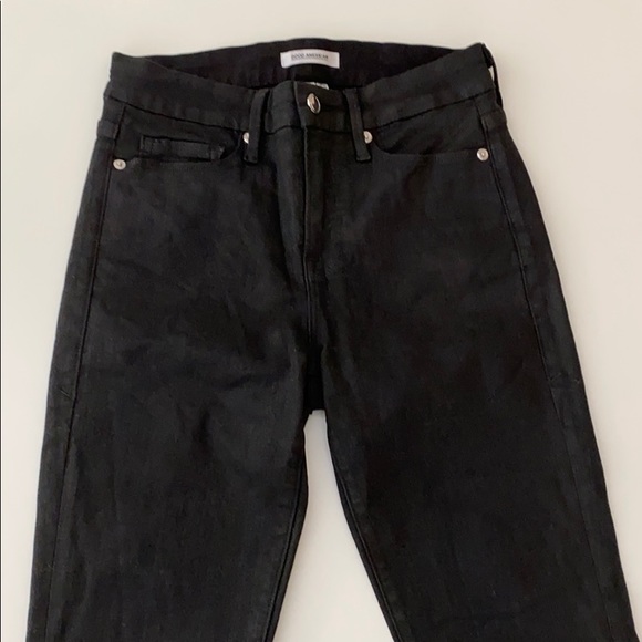 SOLD: Good American Wax Coated Black Jeans - Picture 4 of 6
